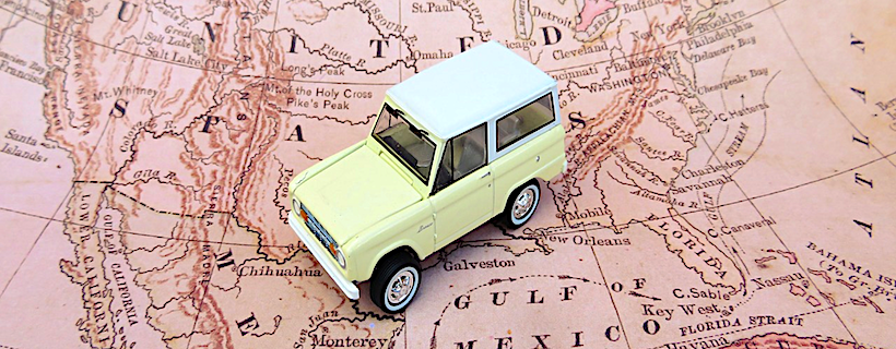 alt="Vacation Planning Map With Car"