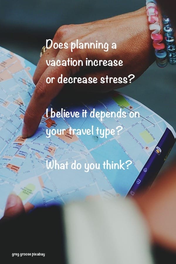 alt="Vacation stress can be caused by planning a vacation - photo of a lost traveler."